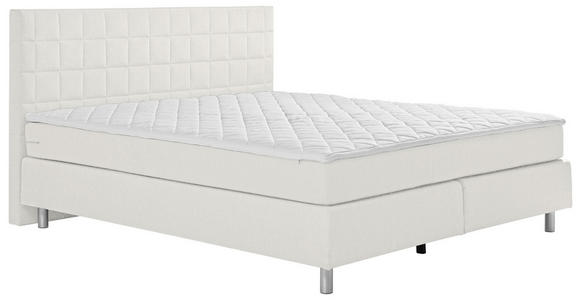 BOXSPRINGBETT 140/200 cm  in Beige  - Beige/Alufarben, KONVENTIONELL, Textil/Metall (140/200cm) - Carryhome