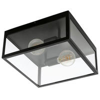 DECKENLEUCHTE Charterhouse 36/36/16 cm   - Klar/Schwarz, Design, Glas/Metall (36/36/16cm) - Eglo
