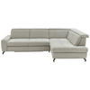 ECKSOFA in Chenille Ecru  - Ecru/Schwarz, Design, Textil/Metall (310/220cm) - Beldomo Style