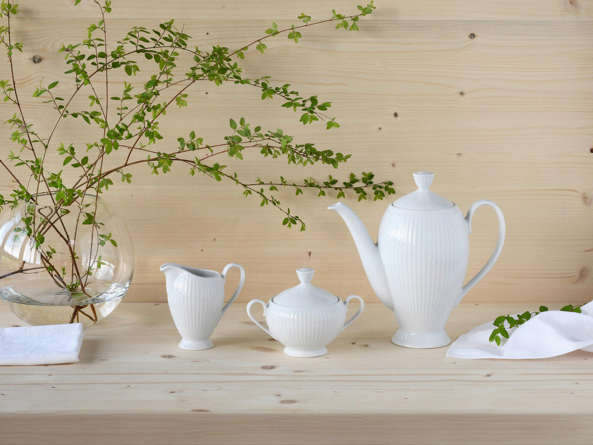 KAFFEESET Valencia 3-teilig  - Weiß, Design, Keramik - Creatable