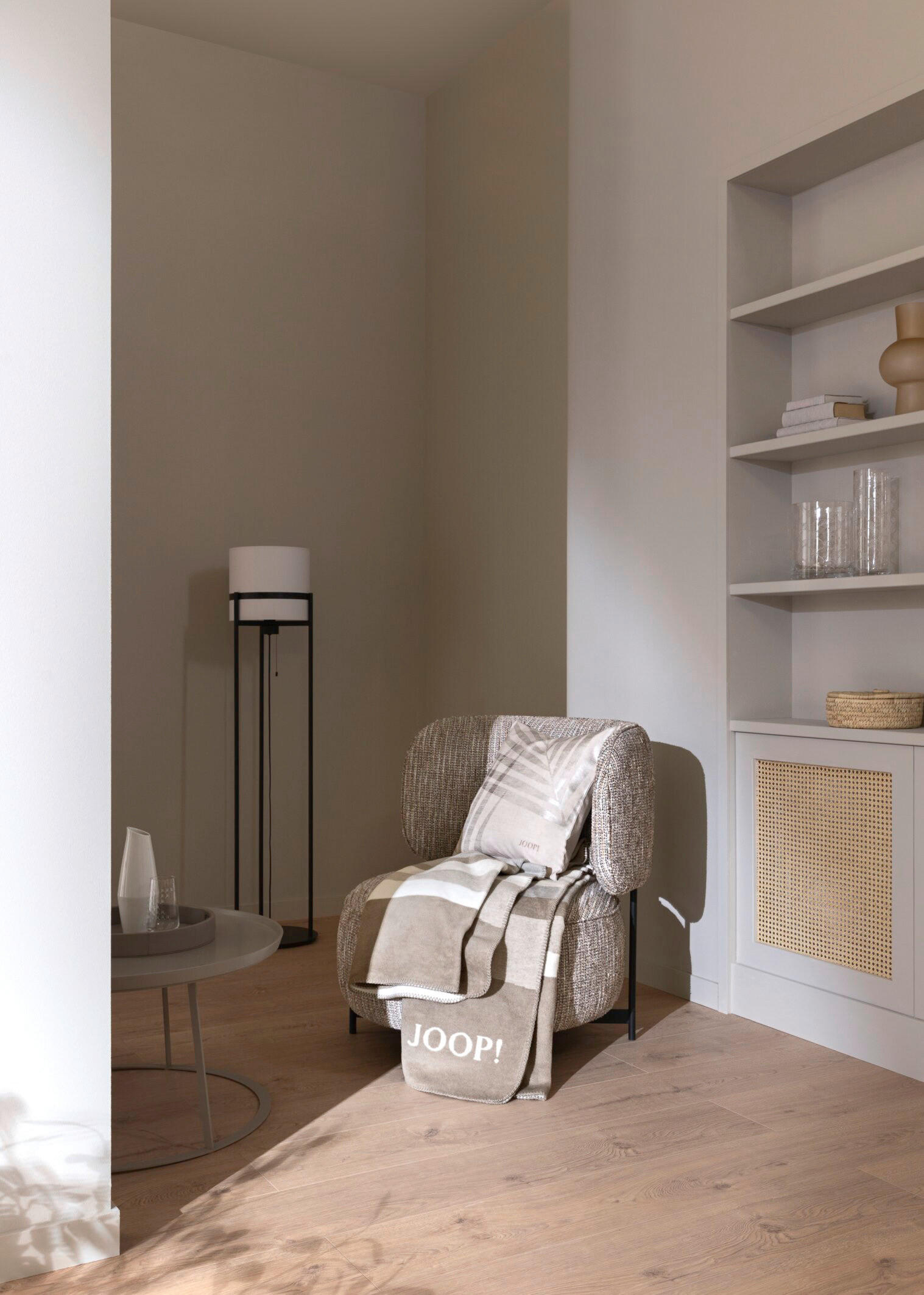 KISSENHÜLLE J!Fine-Leaf 50/50 cm  - Beige/Silberfarben, Basics, Textil (50/50cm) - Joop!