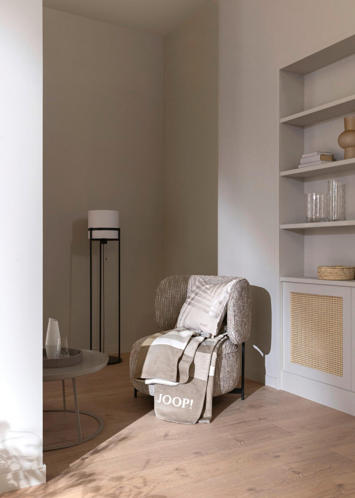 KISSENHÜLLE J!Fine-Leaf 50/50 cm  - Beige/Silberfarben, Basics, Textil (50/50cm) - Joop!