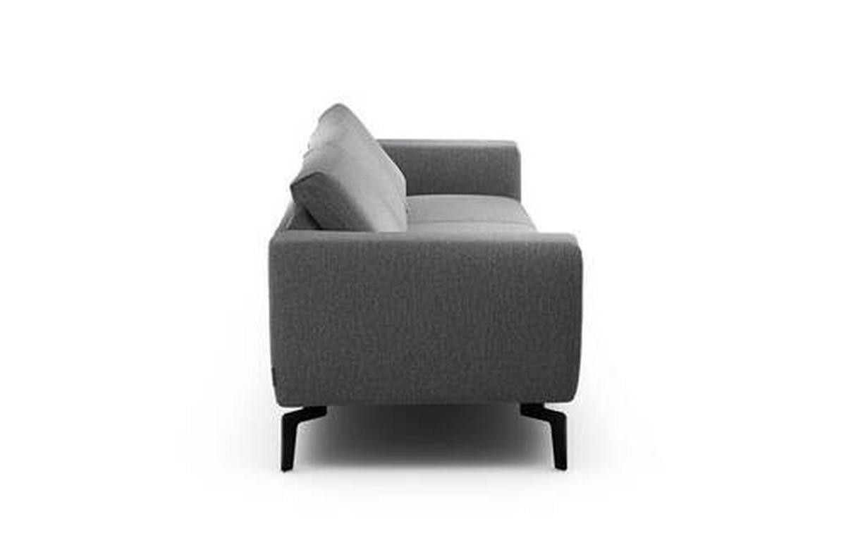 3-SITZER-SOFA in Chenille Anthrazit  - Anthrazit/Schwarz, Design, Textil/Metall (250/86/86-94cm) - SENSOO