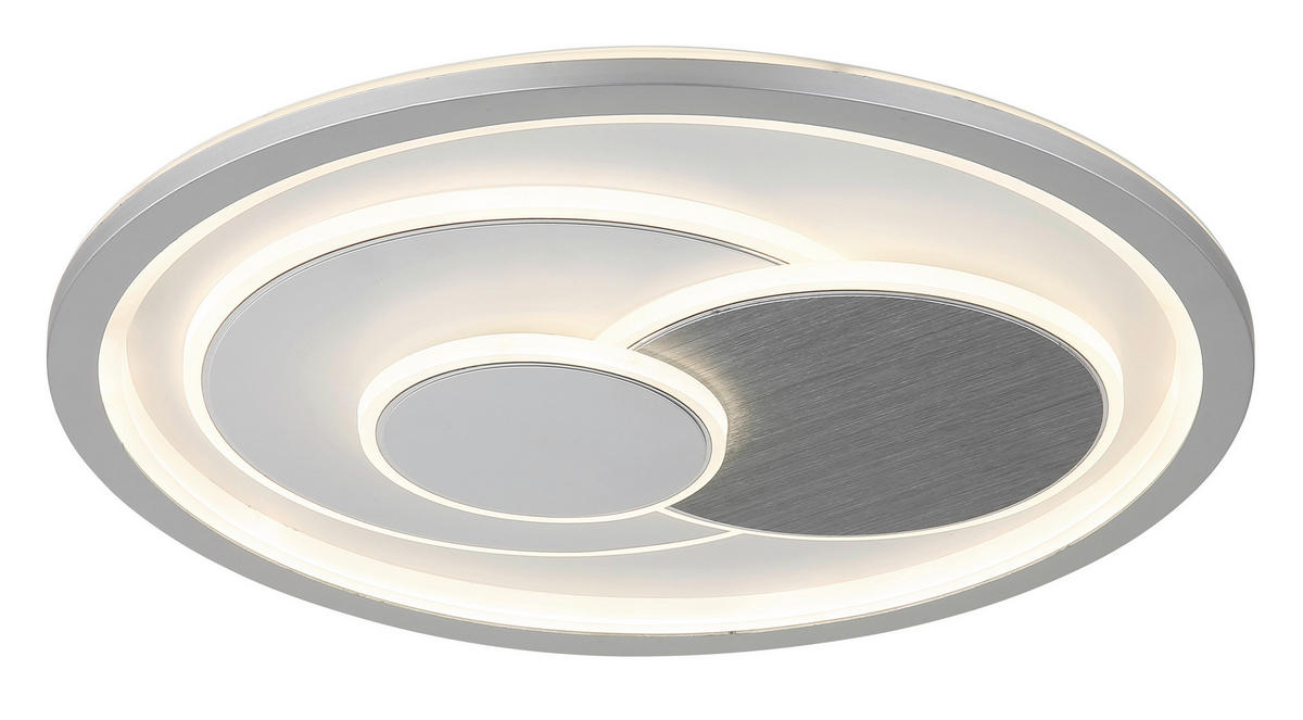 LED-DECKENLEUCHTE 48/5,7 cm   - Silberfarben/Weiß, Design, Kunststoff/Metall (48/5,7cm) - Globo