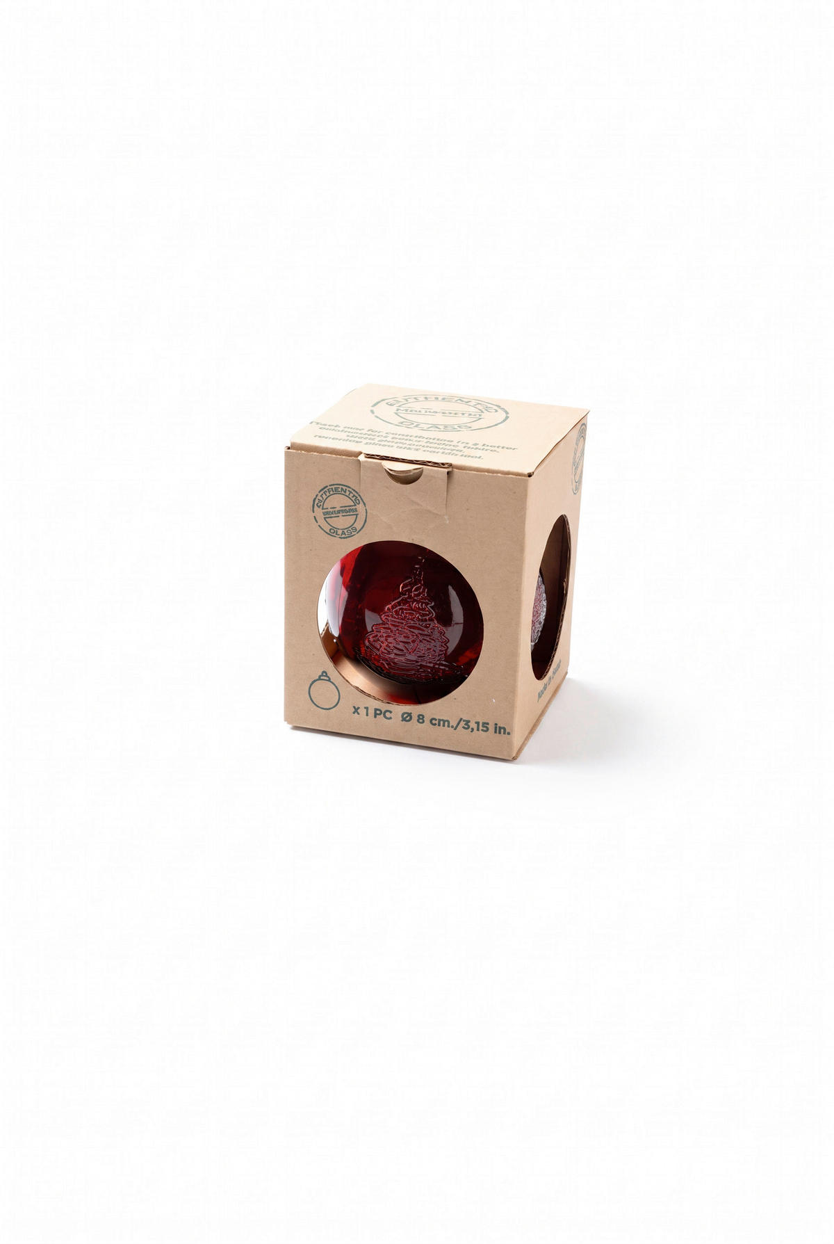 CHRISTBAUMKUGEL 8 cm Winter 2026  - Dunkelrot, Basics, Glas (8cm) - FYNCH-HATTON