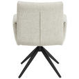 ARMLEHNSTUHL  in Eisen Flachgewebe  - Beige/Schwarz, MODERN, Textil/Metall (65/90/60cm) - Novel