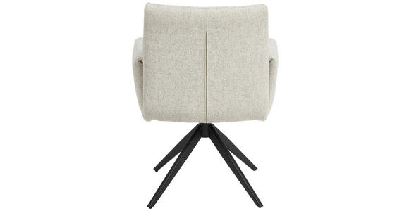 ARMLEHNSTUHL in Eisen Flachgewebe - Beige/Schwarz, MODERN, Textil/Metall (65/90/60cm) - Novel
