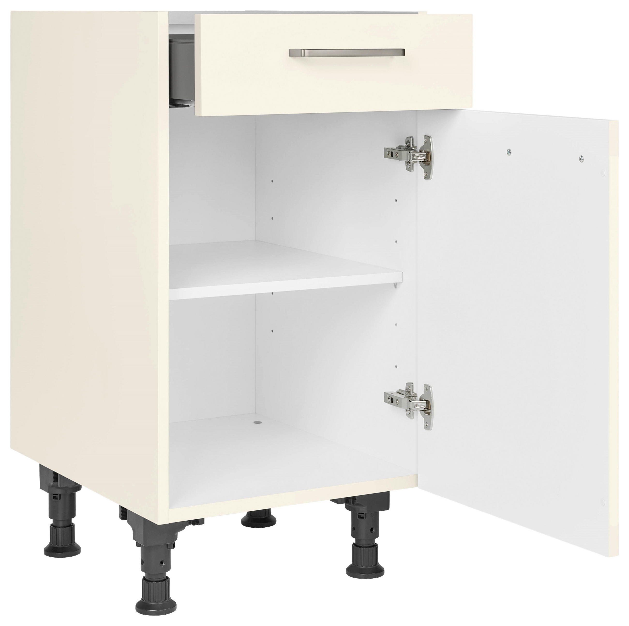 SCHUBKASTENUNTERSCHRANK 45/87/56 cm  in Magnolie  - Edelstahlfarben/Magnolie, MODERN, Holzwerkstoff/Metall (45/87/56cm) - Nobilia