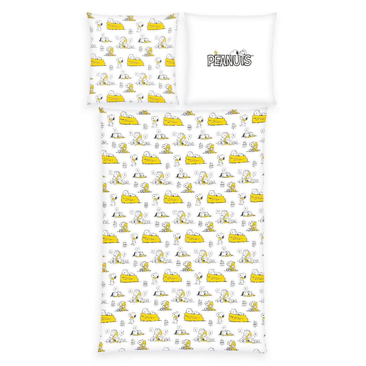 JUGENDBETTWÄSCHE Snoopy Renforcé 135/200 cm  - Gelb/Schwarz, Design, Textil (135/200cm) - Herding