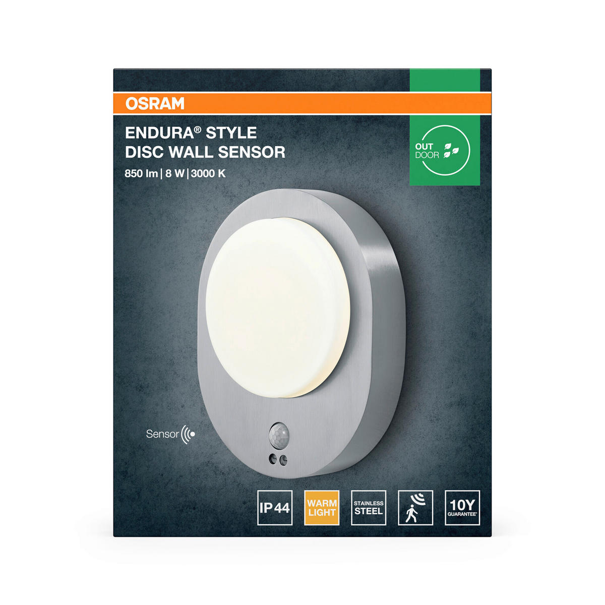 LED-AUßENLEUCHTE 24,4/20/6 cm   - Edelstahlfarben, Basics, Kunststoff/Metall (24,4/20/6cm) - Osram