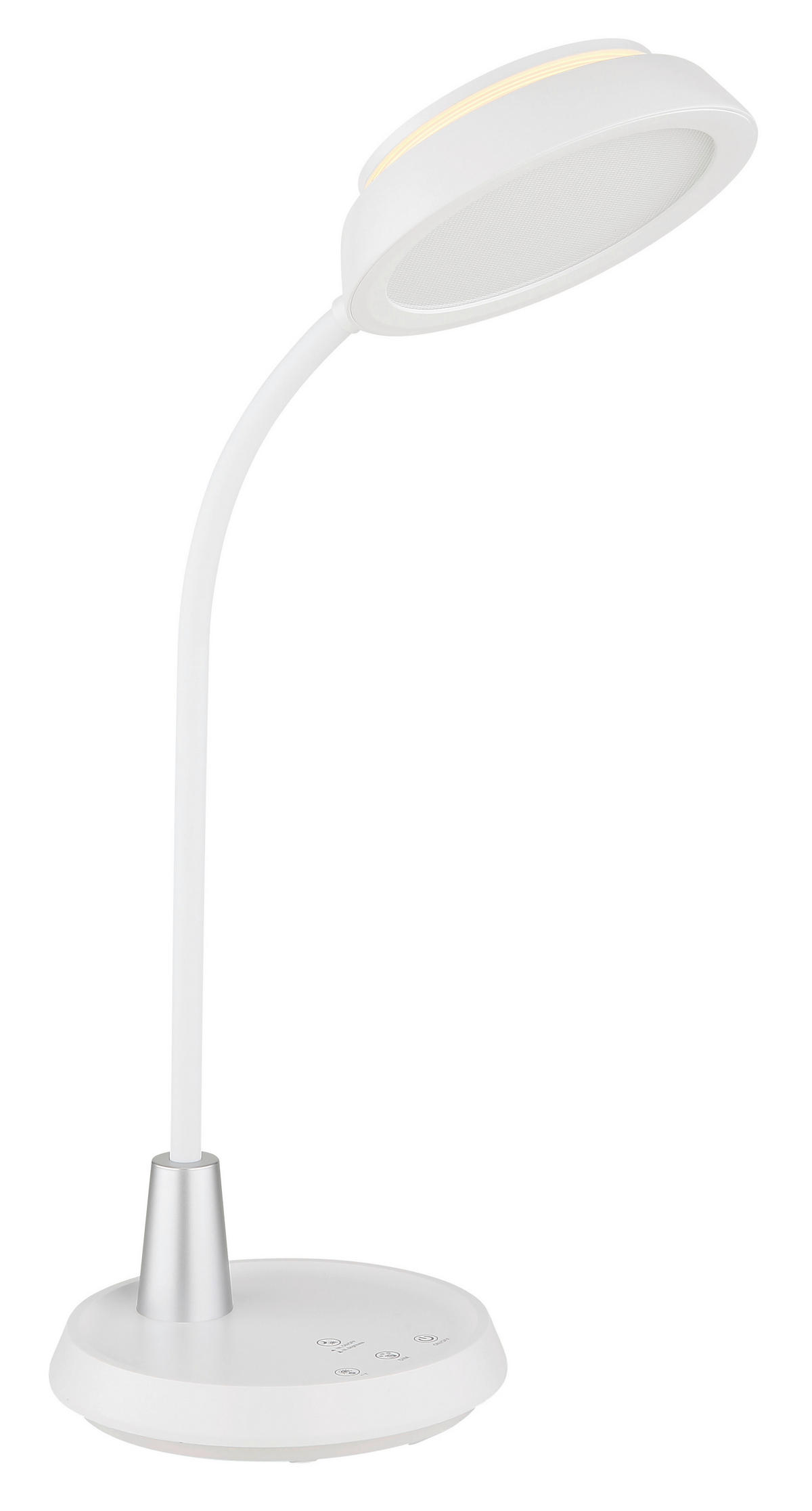 STOLNÍ LED LAMPA, dotykový stmívač, 30,6/17,2/44,8 cm - bílá/barvy stříbra, Design, plast (30,6/17,2/44,8cm) - Globo