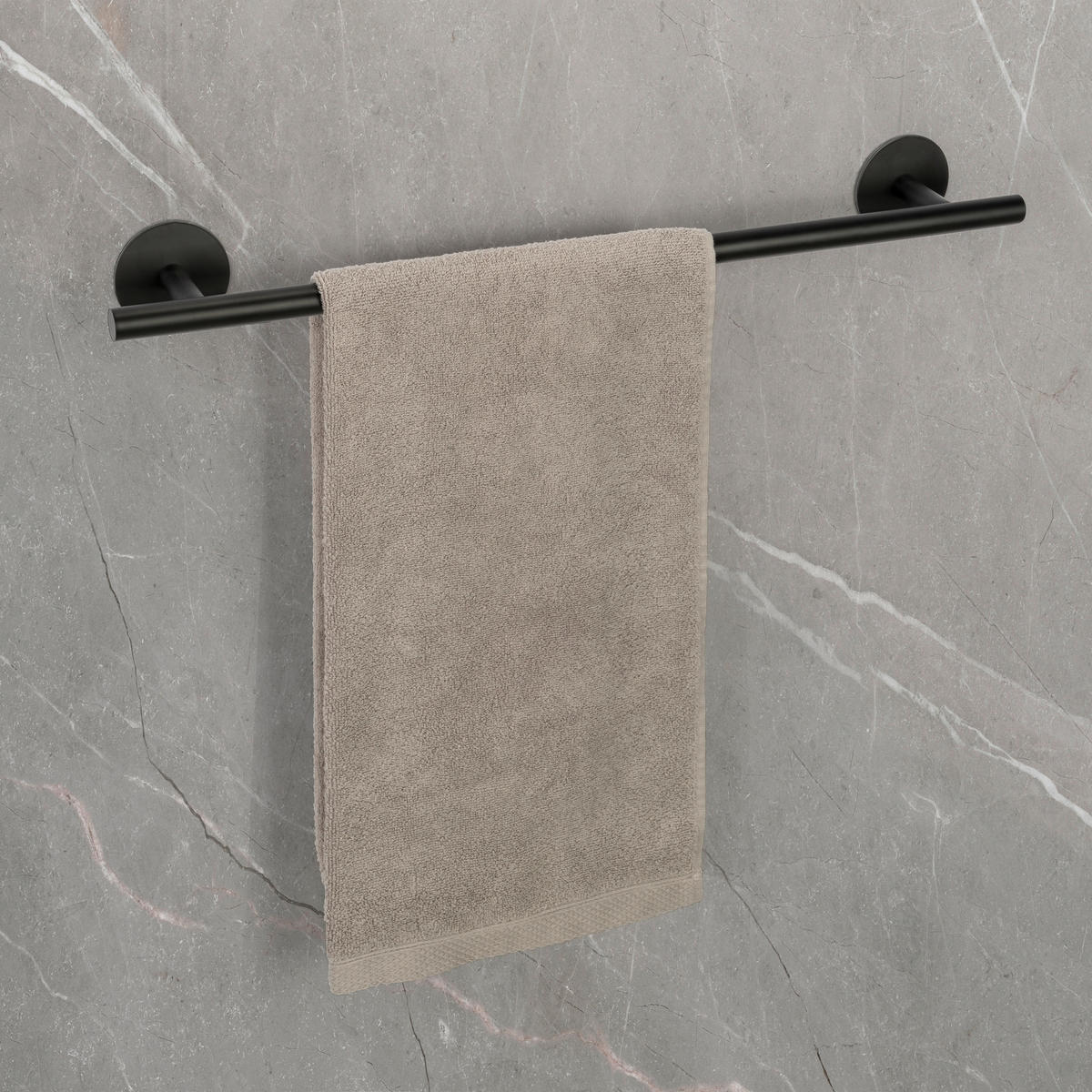 HANDTUCHSTANGE 60/7/7 cm  - Schwarz, KONVENTIONELL, Metall (60/7/7cm) - Schöner Wohnen