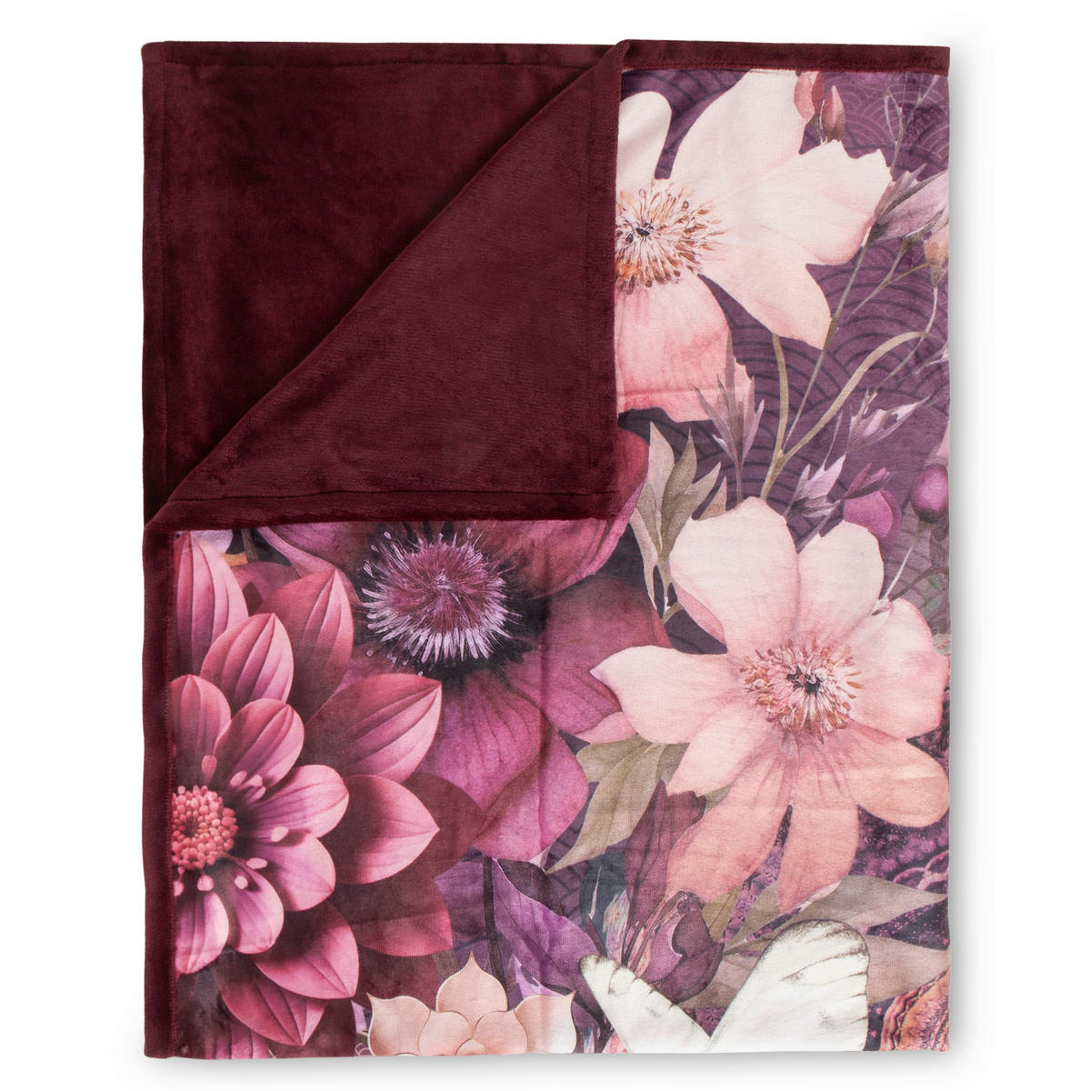 PLAID HIP 130/160 cm  - Bordeaux/Multicolor, Design, Textil (130/160cm)
