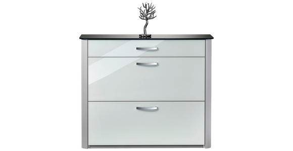 SCHUHSCHRANK 117/97/35 cm - Chromfarben/Silberfarben, Design, Glas/Holzwerkstoff (117/97/35cm) - Moderano