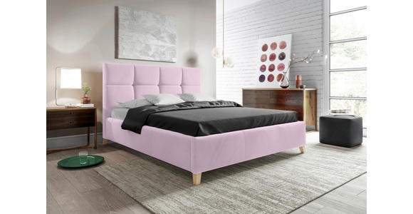 POLSTERBETT Lattenrost, Bettkasten in Rosa - Buchefarben/Rosa, KONVENTIONELL, Holz/Textil (140/220cm) - Carryhome
