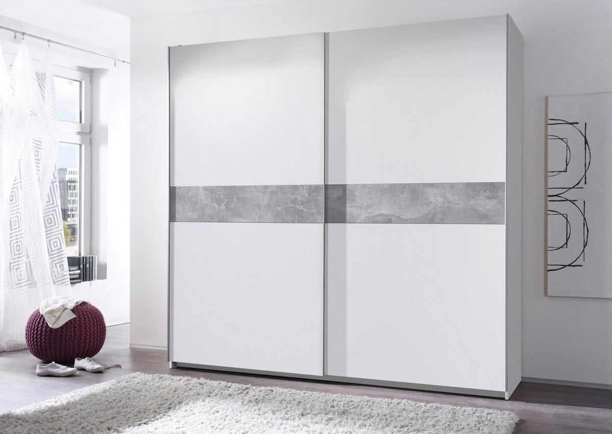 SPAVAĆA SOBA siva, bijela   - bijela/siva, Design, drvni materijal (180/200cm) - Boxxx