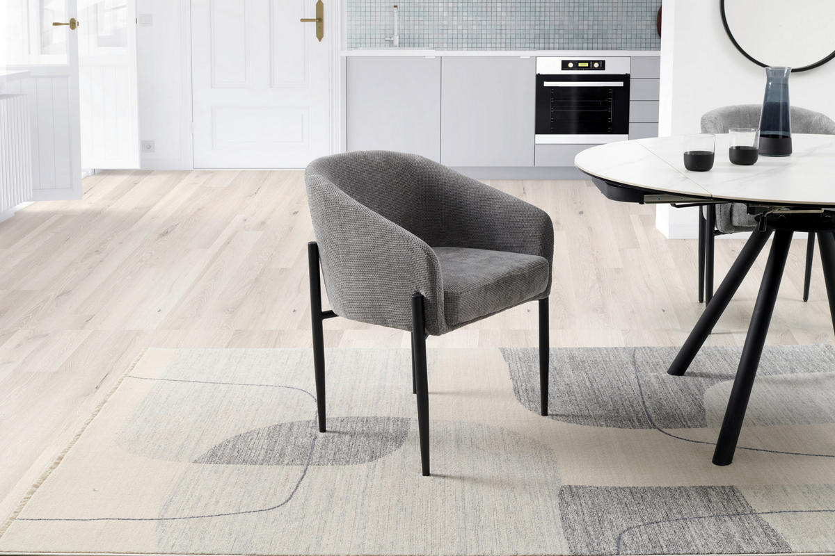 ŽIDLE S PODRUČKAMI, železo, tkaná látka, šedá, černá - šedá/černá, Lifestyle, kov/textil (57/78/61cm) - MID.YOU