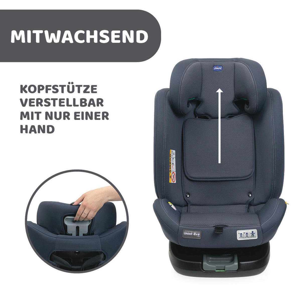 KINDERAUTOSITZ UNICO EVO I-S I  - Blaugrau, Basics (46/54/69/44cm) - Chicco