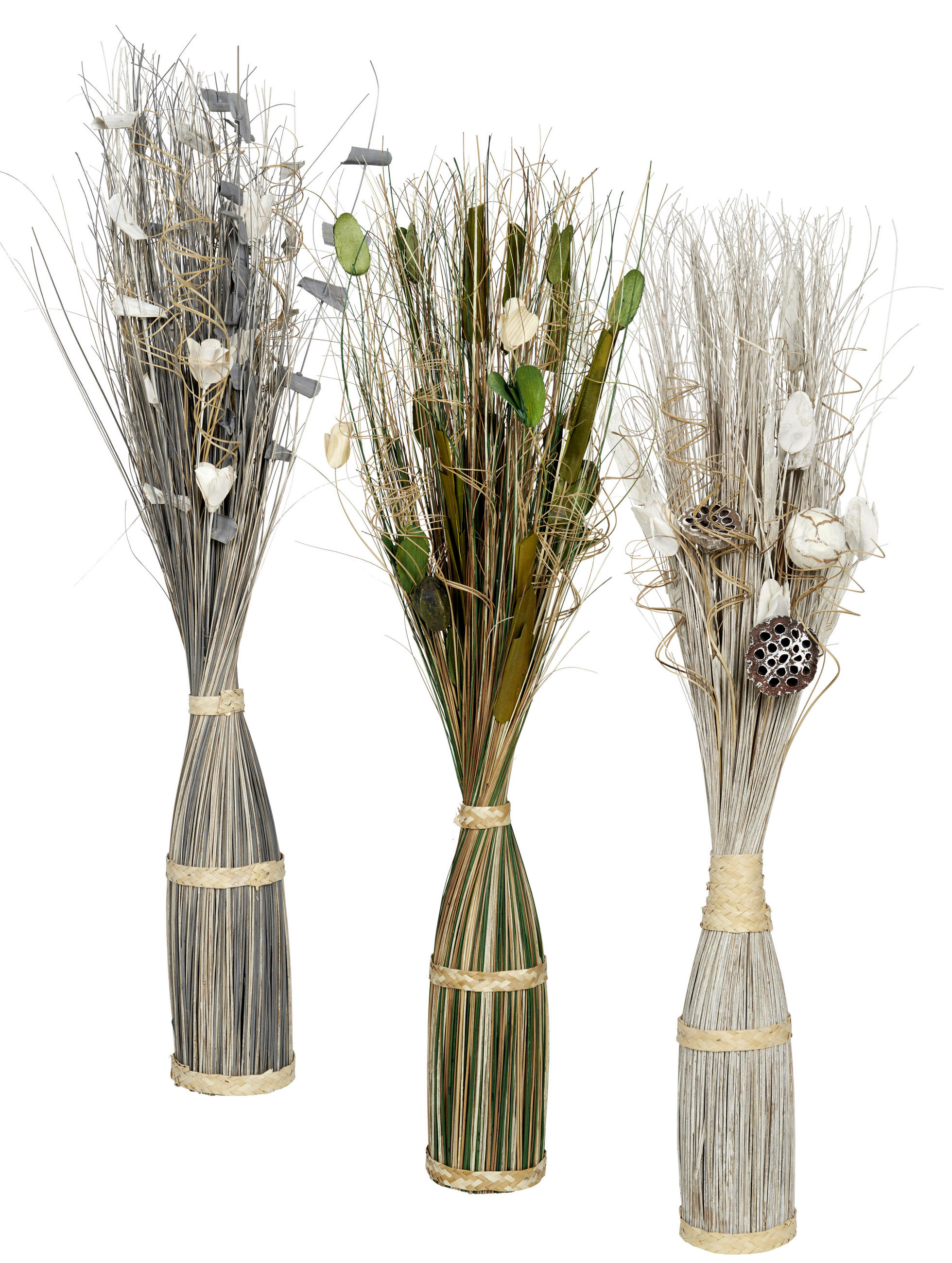STRUK - siva/bela, Prirodno, prirodni materijali (100cm) - Ambia Home