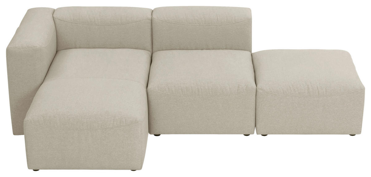 ECKSOFA in Flachgewebe Creme  160/250 cm  - Creme, Design, Kunststoff/Textil (160/250cm) - Max Winzer