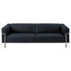 3-SITZER-SOFA in Echtleder Dunkelblau  - Chromfarben/Dunkelblau, Design, Leder/Metall (236/67/96cm) - Johann Jakob