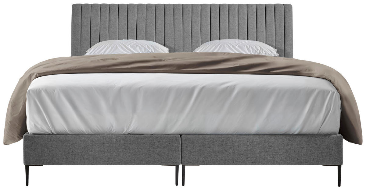 POSTEL BOXSPRING, 180/200 cm, šedá - šedá/černá, Moderní, kov/kompozitní dřevo (180/200cm) - MID.YOU