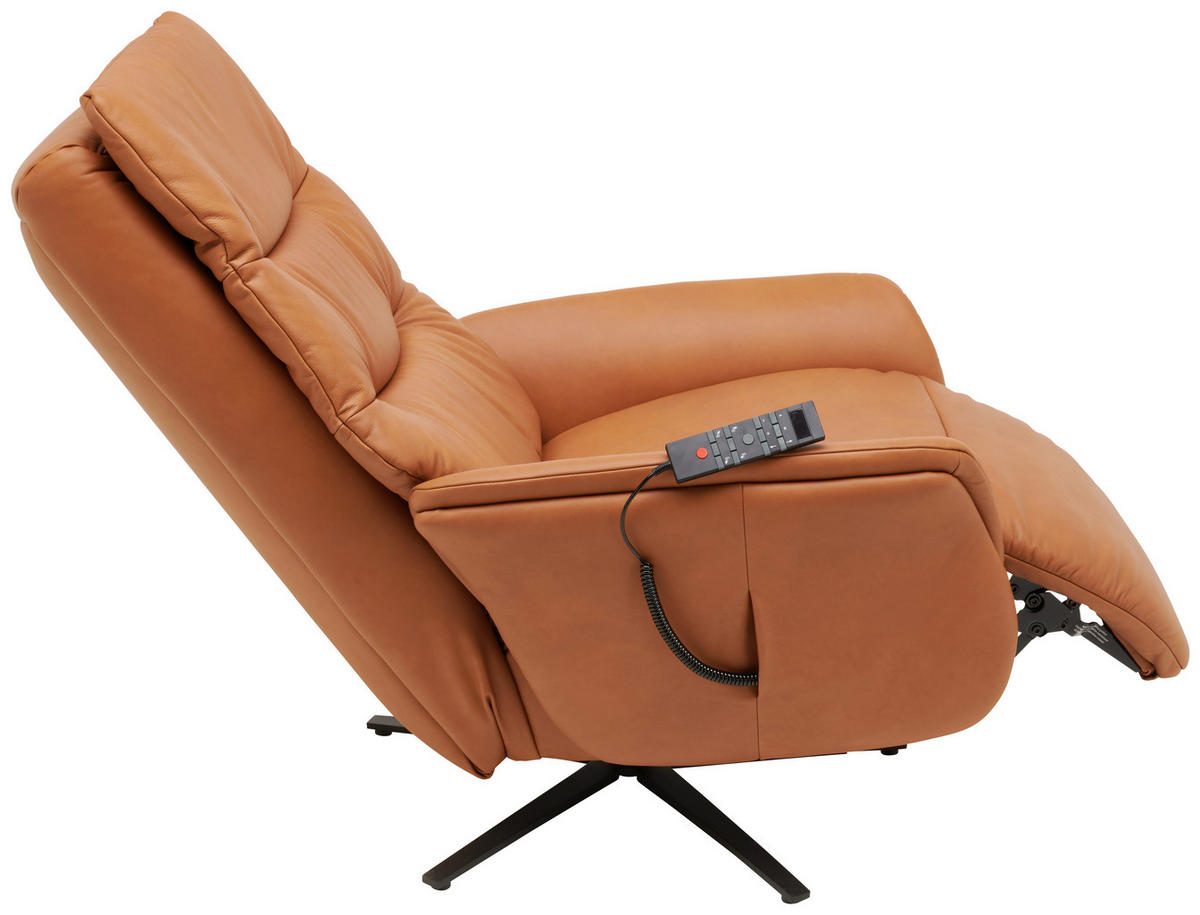 MASSAGESESSEL in Cognac  - Cognac/Anthrazit, Konventionell, Leder/Metall (74/114/97cm) - Himolla