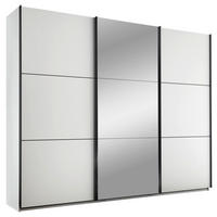SCHWEBETÜRENSCHRANK 270/226/60 cm 3-türig Weiß  - Schwarz/Weiß, KONVENTIONELL, Glas/Holzwerkstoff (270/226/60cm) - Carryhome
