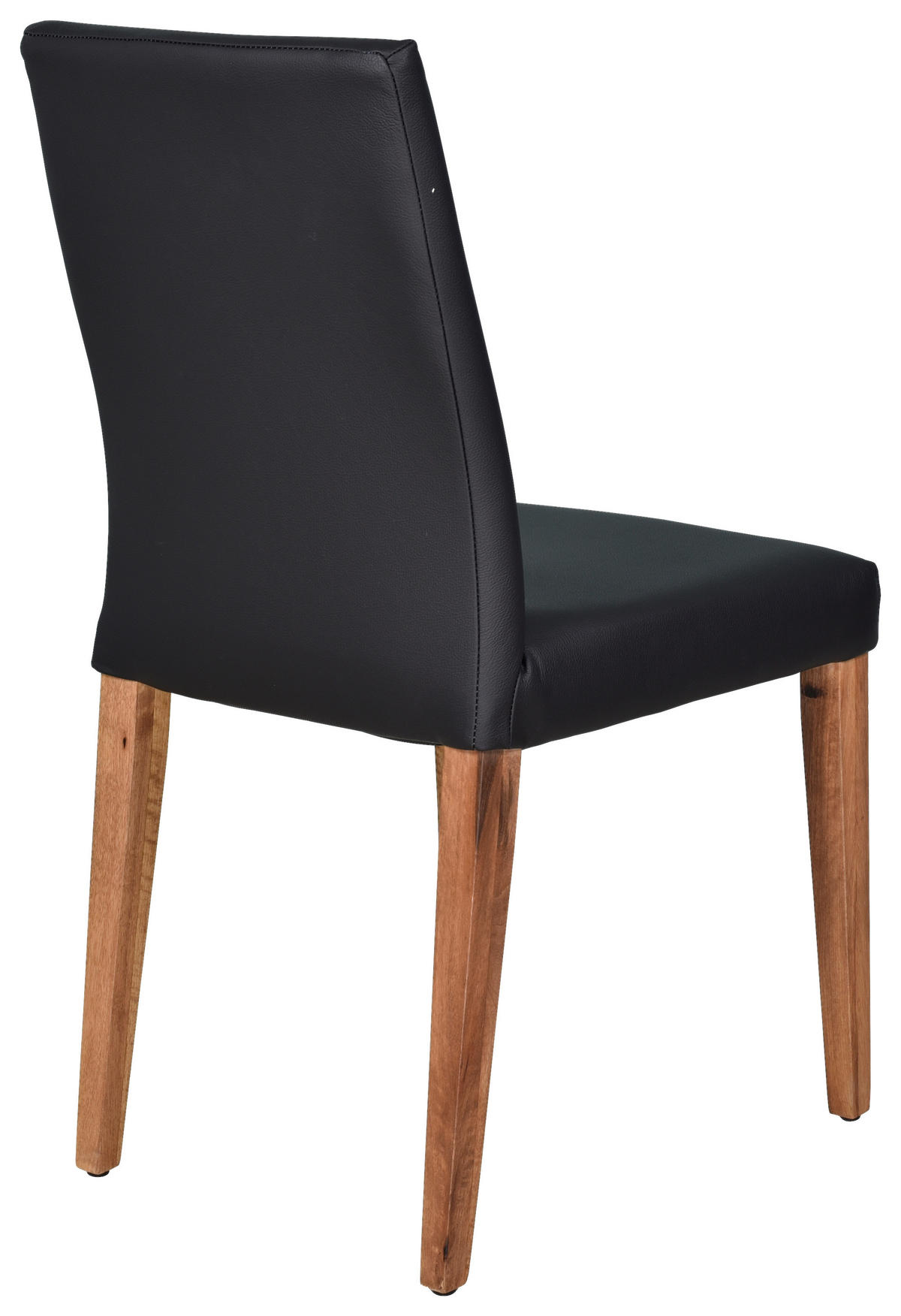 STUHL  in Echtleder  - Nussbaumfarben/Schwarz, Konventionell, Leder/Holz (45/89/44cm)