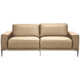 2,5-SITZER in Leder Beige  - Beige/Schwarz, Design, Leder/Metall (200/102/92cm) - Johann Jakob