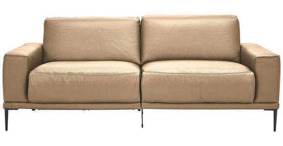 2,5-SITZER in Leder Beige - Beige/Schwarz, Design, Leder/Metall (200/102/92cm) - Johann Jakob