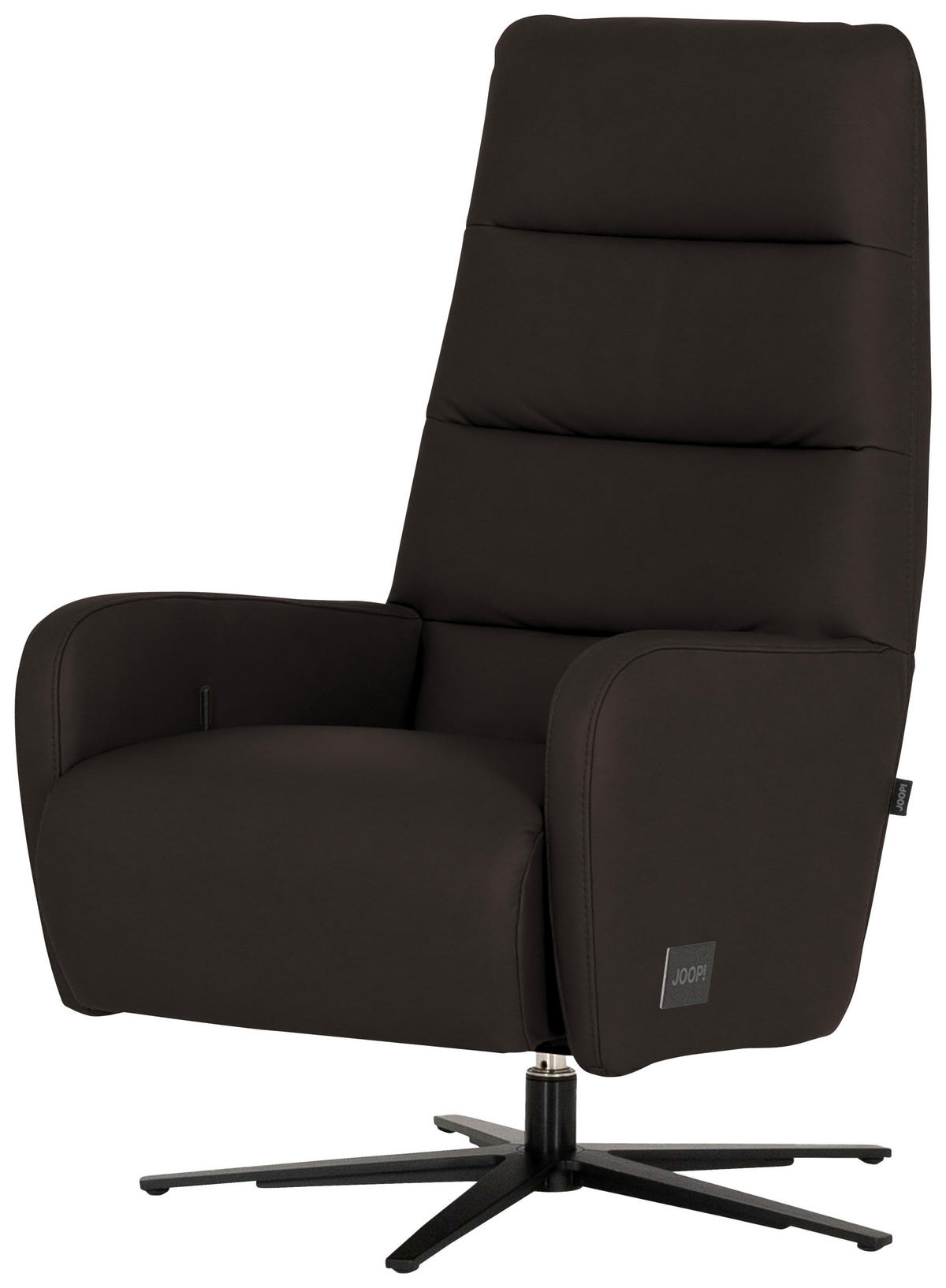 RELAXSESSEL Leder Schwarzbraun  - Schwarzbraun/Schwarz, Modern, Leder/Metall (66/110/83cm) - Joop!