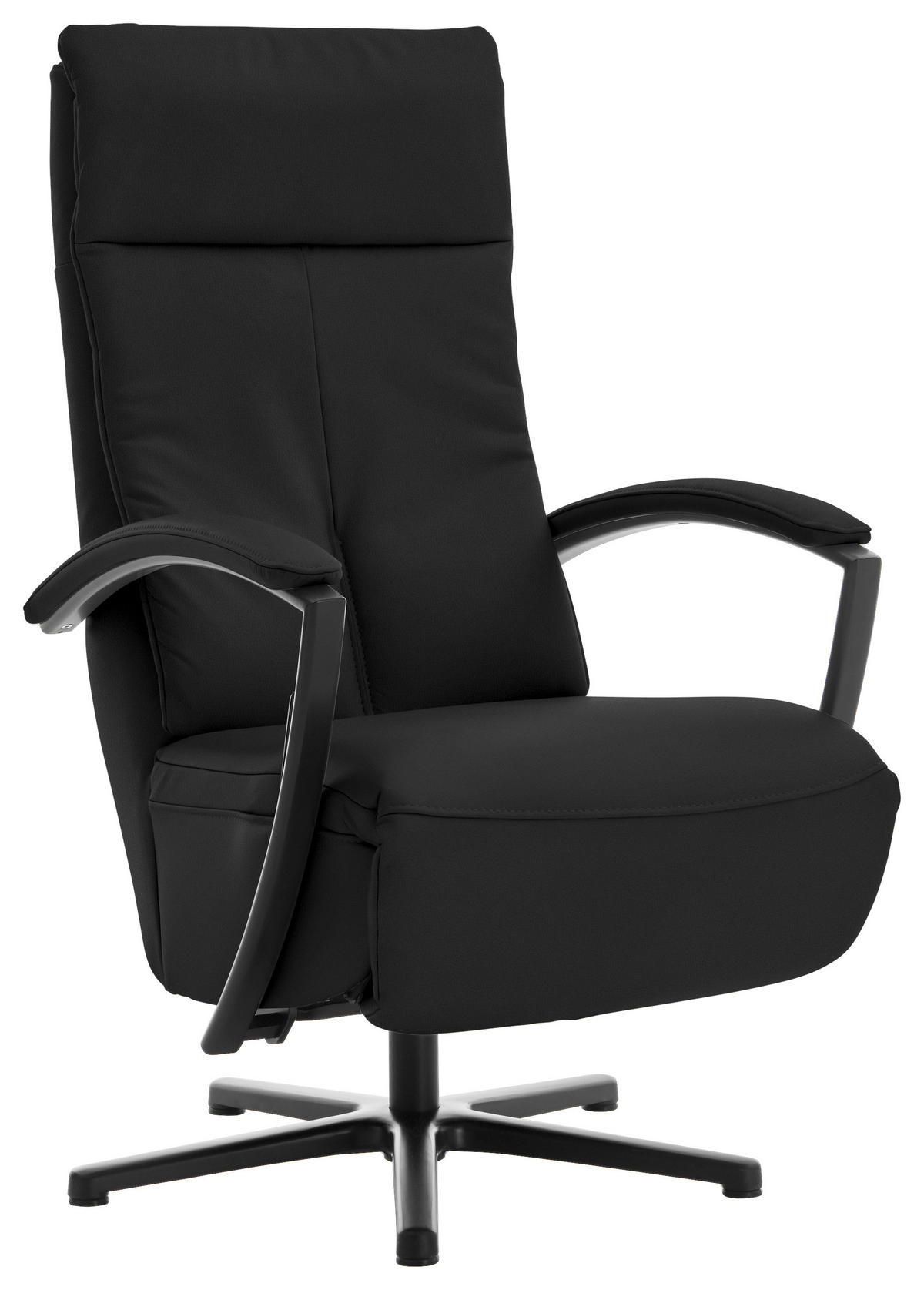 RELAXSESSEL in Leder Schwarz  - Schwarz, Design, Leder/Metall (76/112/83cm) - Beldomo Speed