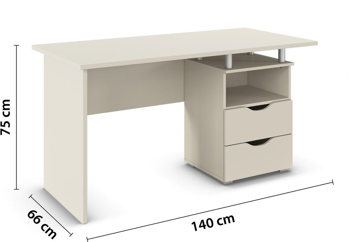 SCHREIBTISCH 140/66/75 cm  in Champagner  - Champagner, Basics, Holzwerkstoff (140/66/75cm) - Boxxx