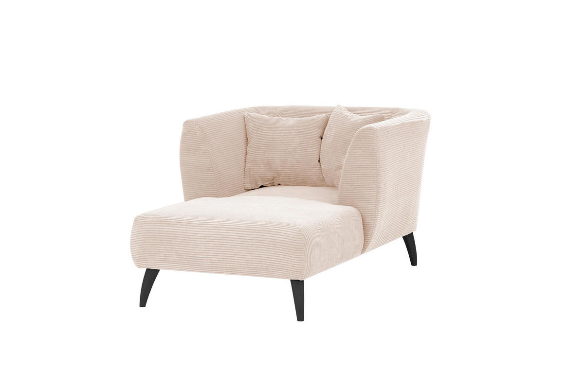 XXL-SESSEL in Cord Beige  - Beige/Schwarz, Modern, Holz/Textil (108/84/155cm) - MID.YOU