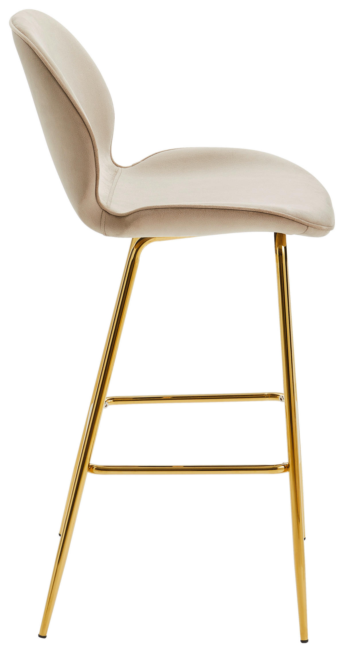 BARHOCKER in Taupe, Goldfarben  - Taupe/Goldfarben, MODERN, Holz/Textil (47/104/55cm) - Livetastic