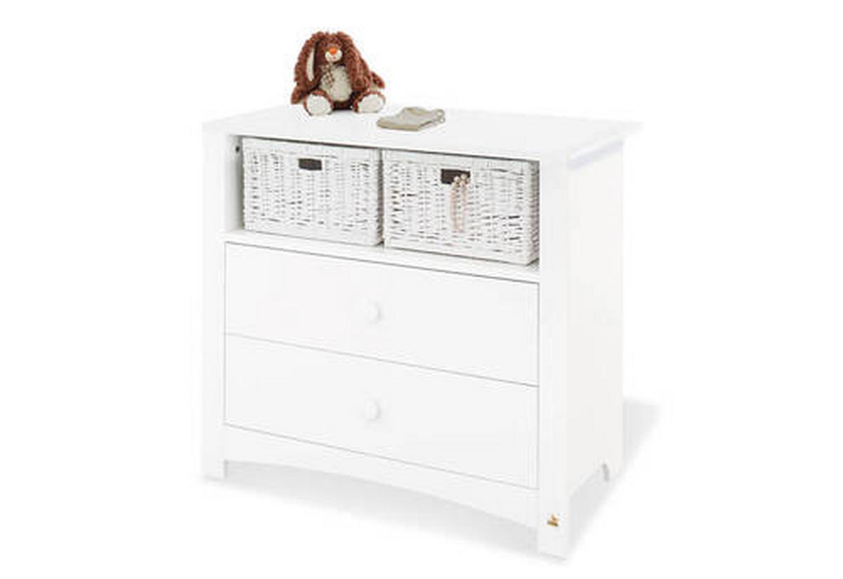 WICKELKOMMODE PINOLINO FLORENTINA Weiß  - Rosa/Weiß, ROMANTIK / LANDHAUS, Holzwerkstoff/Kunststoff (103/101/57-77cm) - Pinolino