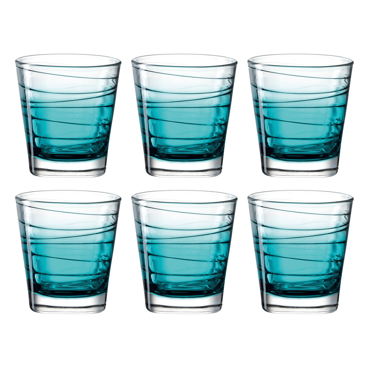 WHISKY-GLÄSERSET 250,00 ml 6-teilig  - Türkis, Design, Glas (8,30/9,00/8,30cm) - Leonardo