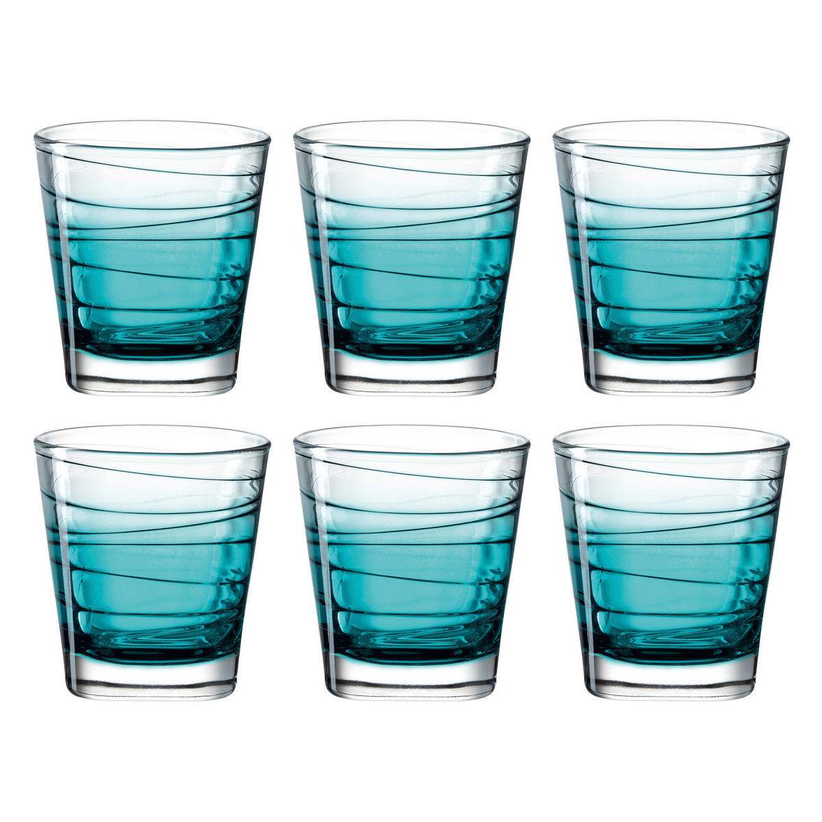 WHISKY-GLÄSERSET 250,00 ml 6-teilig  - Türkis, Design, Glas (8,30/9,00/8,30cm) - Leonardo