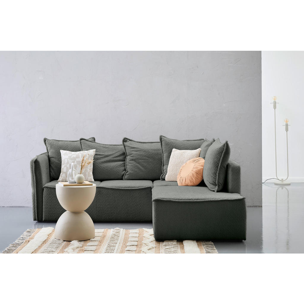 Thumbnail - Carryhome Ecksofa, Grau, Textil, 3-Sitzer, Ottomane rechts, L-Form, 233x193 cm, Liegefunktion, seitenverkehrt erhältlich...
