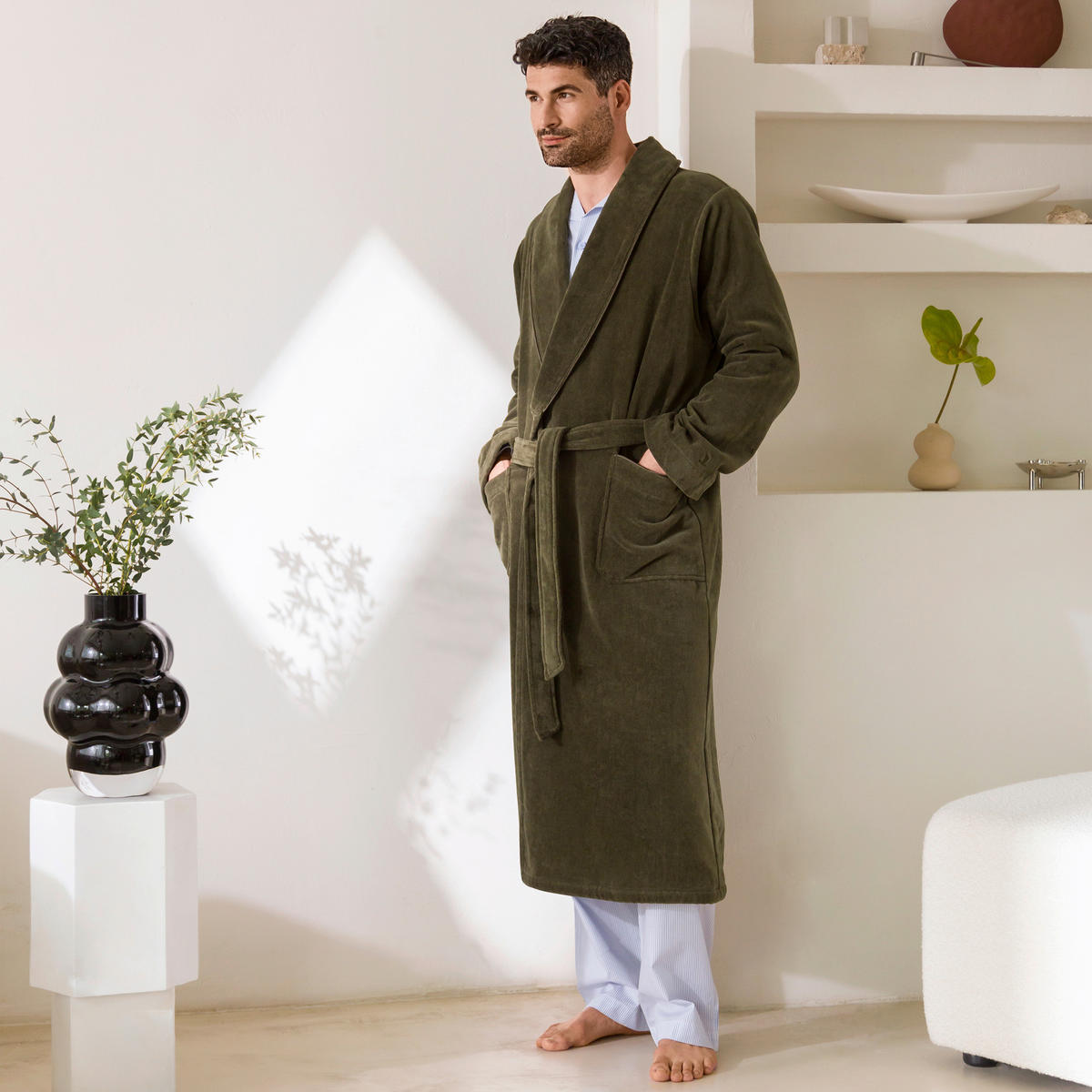 BADEMANTEL XL Unisex  - Silberfarben, Basics, Textil (XLnull) - Moeve