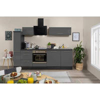 KÜCHENBLOCK 250 cm   in Grau, Schwarz  - Alufarben/Schwarz, Basics, Holzwerkstoff (250cm) - Respekta