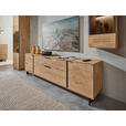 WOHNWAND  in Eichefarben  288/212/44 cm  - Eichefarben/Anthrazit, Natur, Glas/Holz (288/212/44cm) - Valnatura