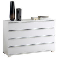 KOMMODE 120/80/40 cm Weiss  - Chromfarben/Weiss, Design, Glas/Holzwerkstoff (120/80/40cm) - Moderano