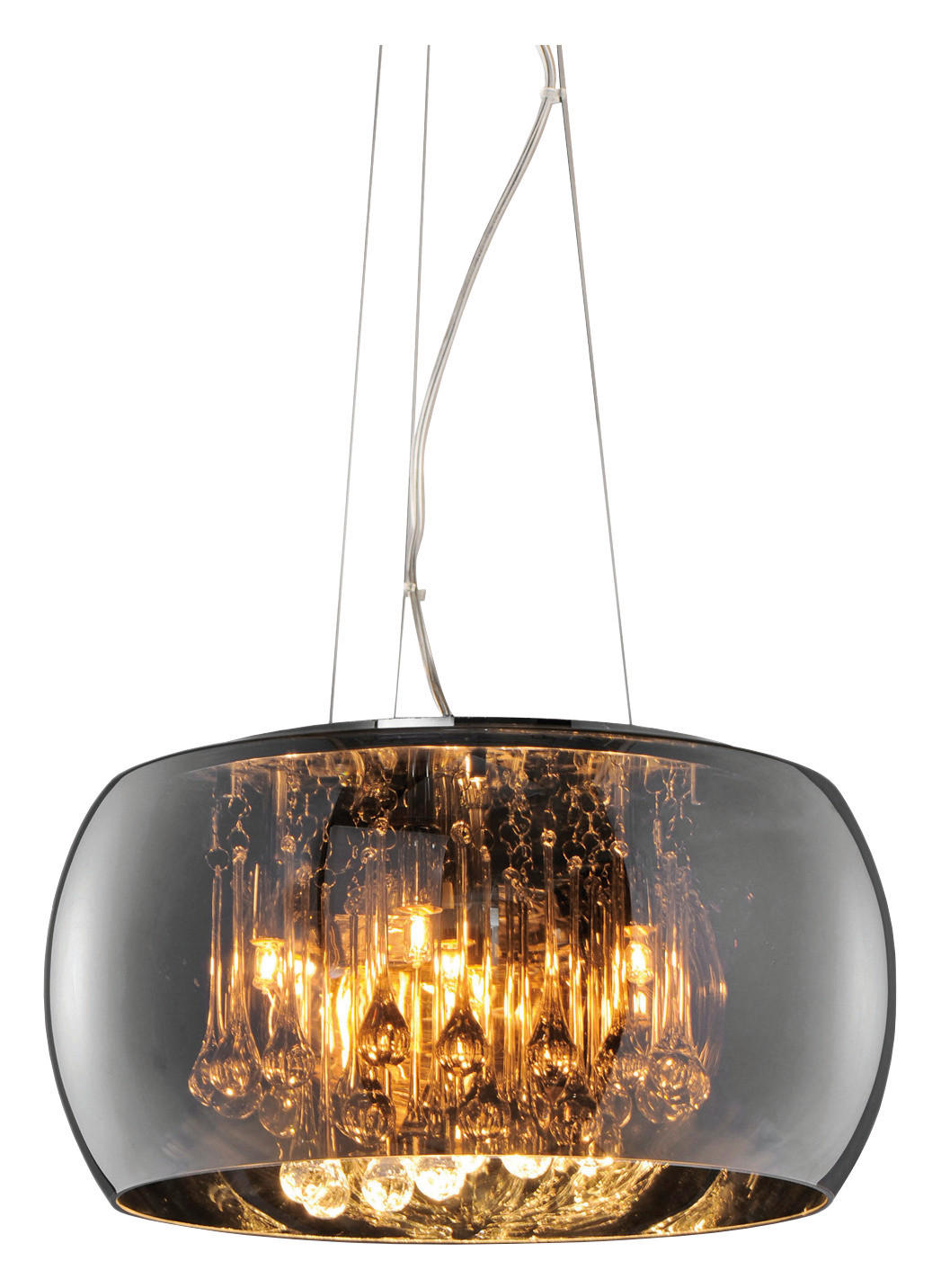 HÄNGELEUCHTE 40/150 cm  - Chromfarben, LIFESTYLE, Glas/Metall (40/150cm)