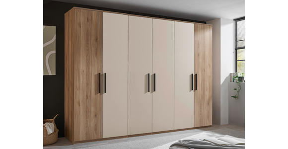 DREHTÜRENSCHRANK 300,5/227,7/60 cm 6-türig Eichefarben, Kaschmir - Kaschmir/Eichefarben, Design, Holzwerkstoff/Metall (300,5/227,7/60cm) - Xora