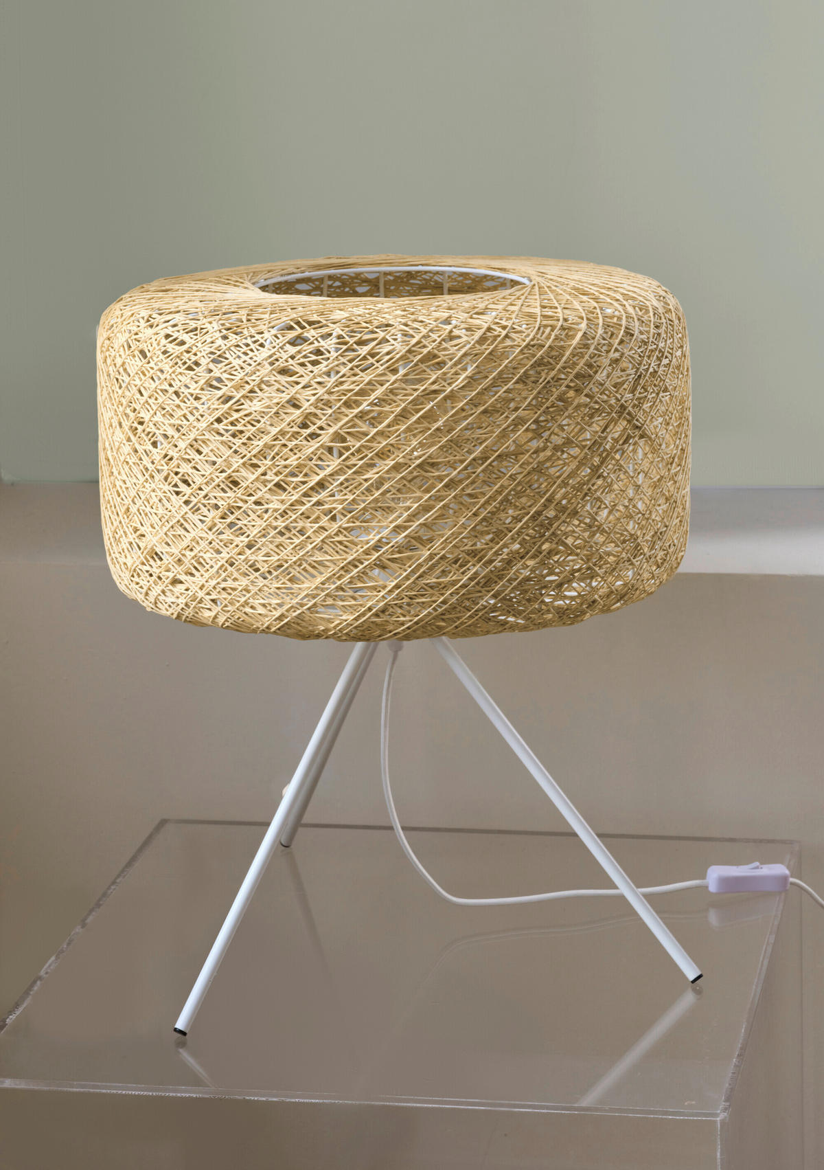 TISCHLEUCHTE 40/48.5 cm   - Beige, Natur, Papier/Metall (40/48.5cm) - Osram