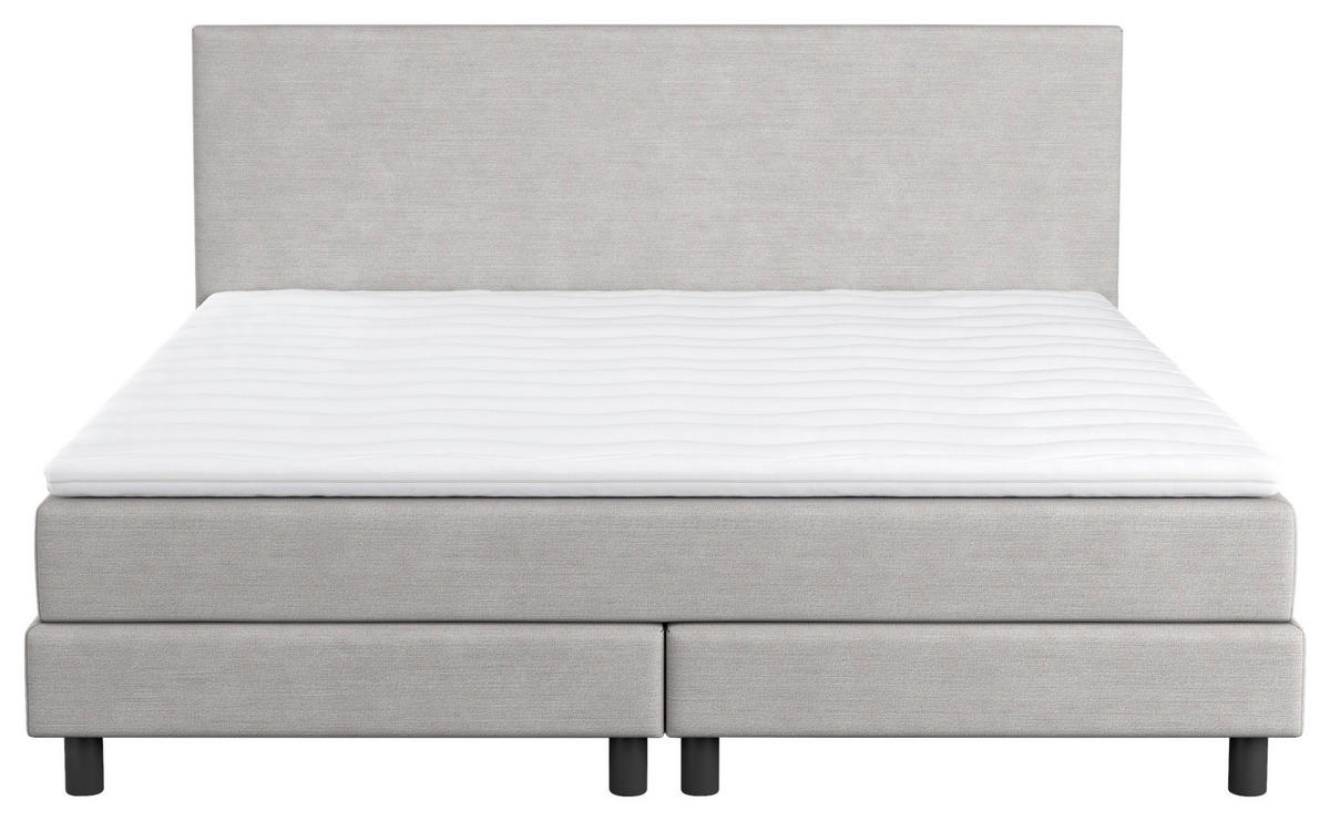 BOXBETT 140/200 cm  in Hellgrau  - Hellgrau/Schwarz, Modern, Holz/Holzwerkstoff (140/200cm) - MID.YOU