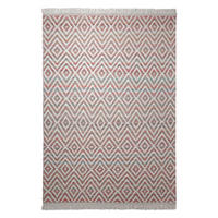 HANDWEBTEPPICH 60/110 cm Vector Rot, Weiß  - Rot/Weiß, KONVENTIONELL, Textil (60/110cm) - Esprit