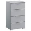 BYRÅ 47/81/42 cm  - aluminiumfärg/ljusgrå, Modern, trämaterial (47/81/42cm) - Rauch Möbel